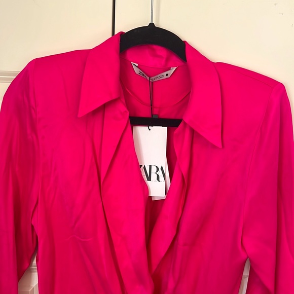 NWT - Blogger Fave! Zara Pink Mini Dress with Button detail - Picture 7 of 10